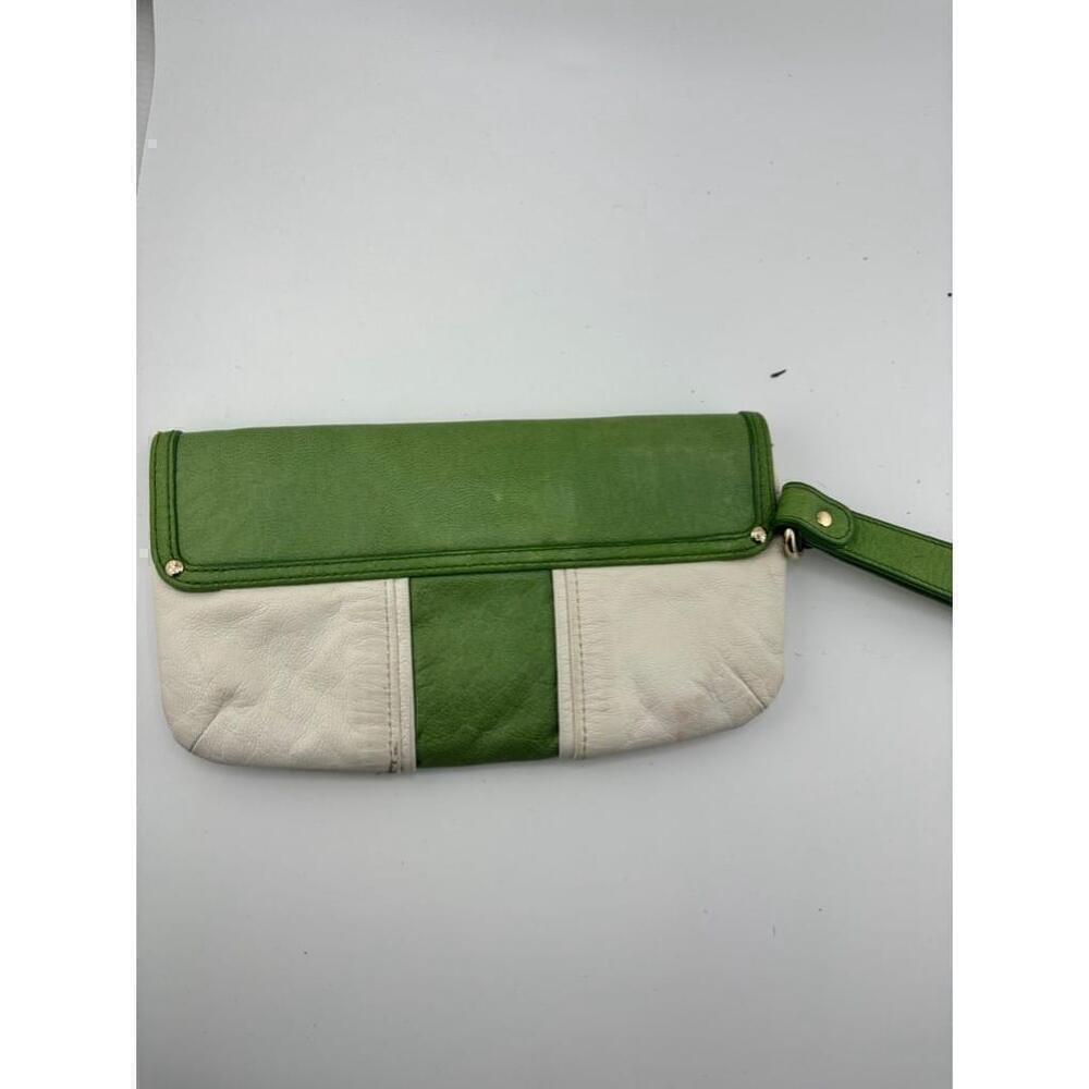 Women's Kate Spade Green and White Leather Clutch - Picture 6 of 15
